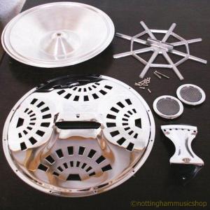 Chrome acoustic resonator guitar parts kit cone spider bridge