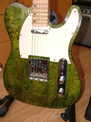 Telecaster guitar body ash grain veneer top on basewood TL shape