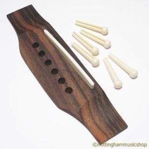 ROSEWOOD ACOUSTIC GUITAR BRIDGE AND STRING PINS