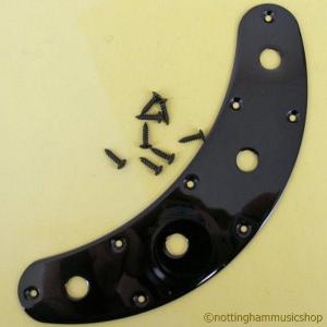 BASS GUITAR CONTROL PLATE 3 POTS BARE BLACK MUSIC MASTER