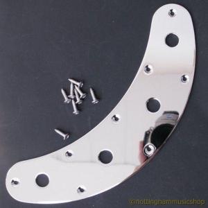 BASS GUITAR CONTROL PLATE 3 POTS BARE CHROME MUSIC MASTER
