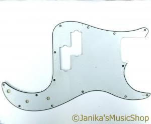 BARE PRECISION BASS GUITAR PICKGUARD 3 PLY WHITE WBW A