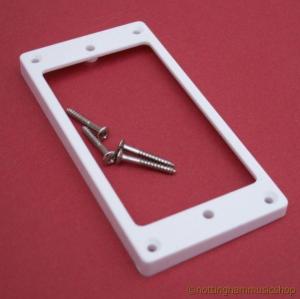 WHITE ELECTRIC GUITAR PICKUP SURROUND THIN BRIDGE RING FLAT BASE