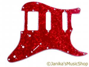 RED PEARL HSS STRAT PICKGUARD 3PLY