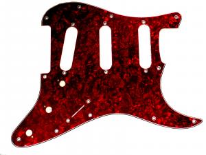 RED PEARL STRAT PICKGUARD 3PLY D