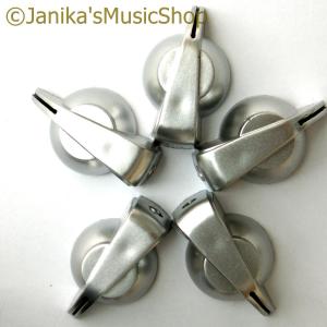 5 SILVER CHICKEN HEAD POTENTIOMETER OR ROTARY SWITCH KNOBS