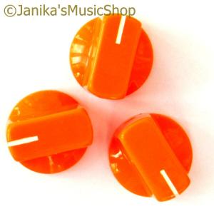 3 ORANGE STOVE TYPE POTENTIOMETER OR ROTARY SWITCH KNOBS