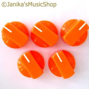 5 ORANGE STOVE TYPE POTENTIOMETER OR ROTARY SWITCH KNOBS