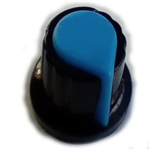 16MM RIBBED POT KNOB WITH BLUE POINTER