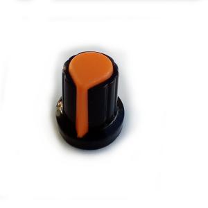 16MM RIBBED POT KNOB WITH ORANGE POINTER