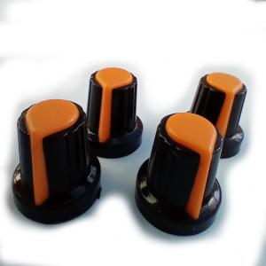 FOUR 16MM RIBBED POT KNOB WITH ORANGE POINTER
