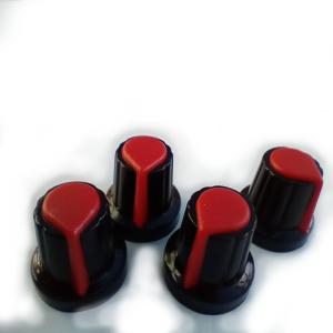 FOUR 16MM RIBBED POT KNOB WITH RED POINTER