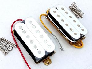 PAIR OPEN COIL WHITE HUMBUCKER PICKUPS
