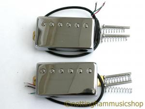 PAIR CHROME SPLIT COIL HUMBUCKER PICKUPS