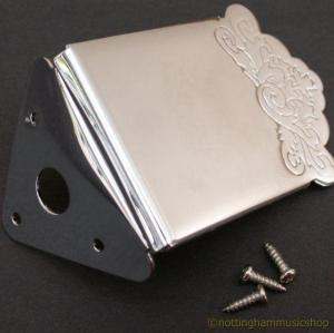 CHROME MANDOLIN TAILPIECE ANCHOR AND COVER