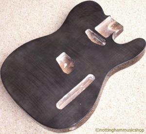 TELECASTER STYLE BODY BLACK FLAME MAPLE