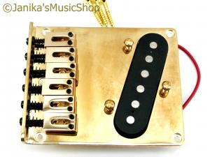 GOLD MODERN TELECASTER GUITAR BRIDGE WITH PICKUP