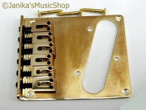 GOLD MODERN SADDLE TELECASTER STYLE BRIDGE FOR 6 ELECTRIC GUITAR
